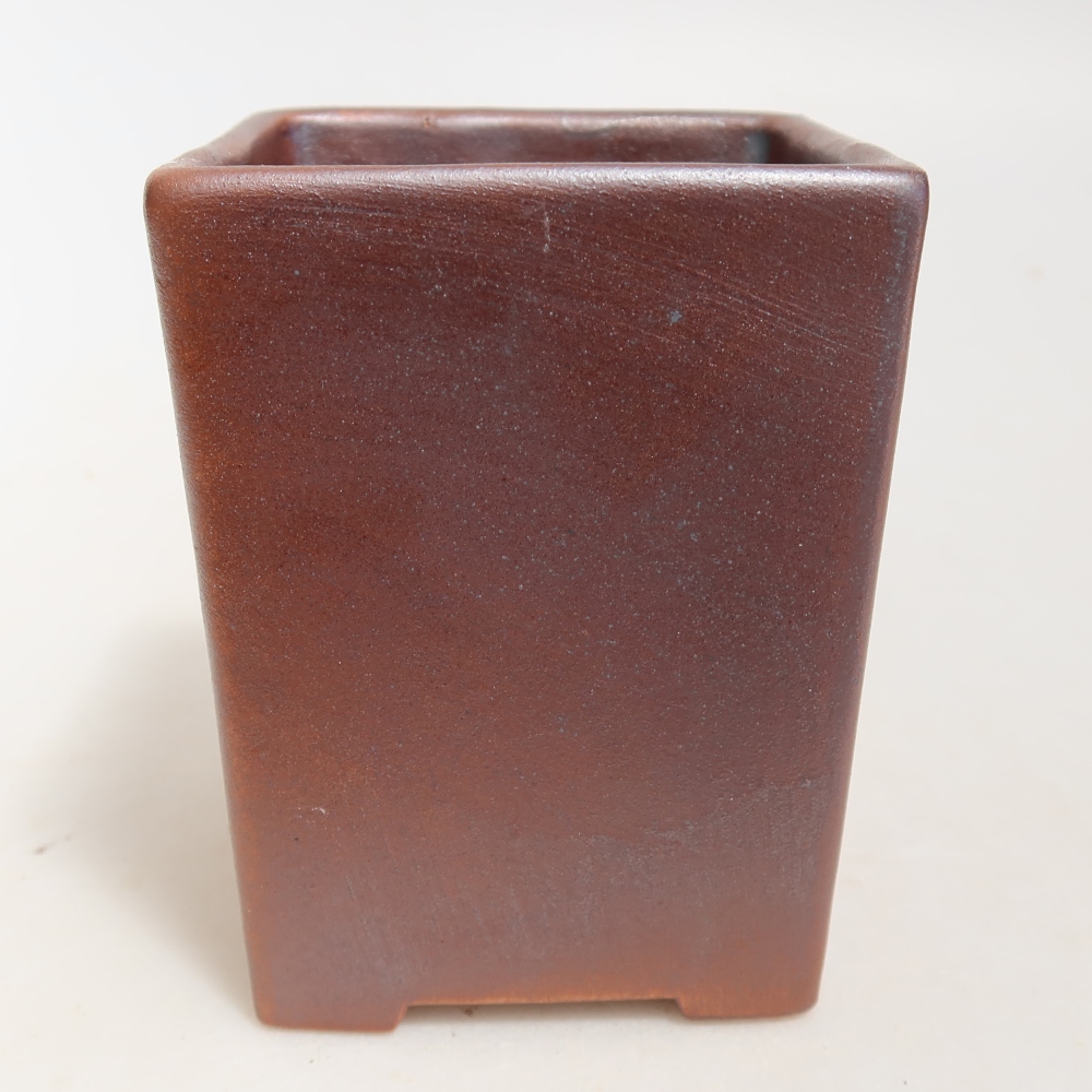 Bonsai-Schale aus Keramik, 7,5 x 7,5 x 9,5 cm, metallfarben