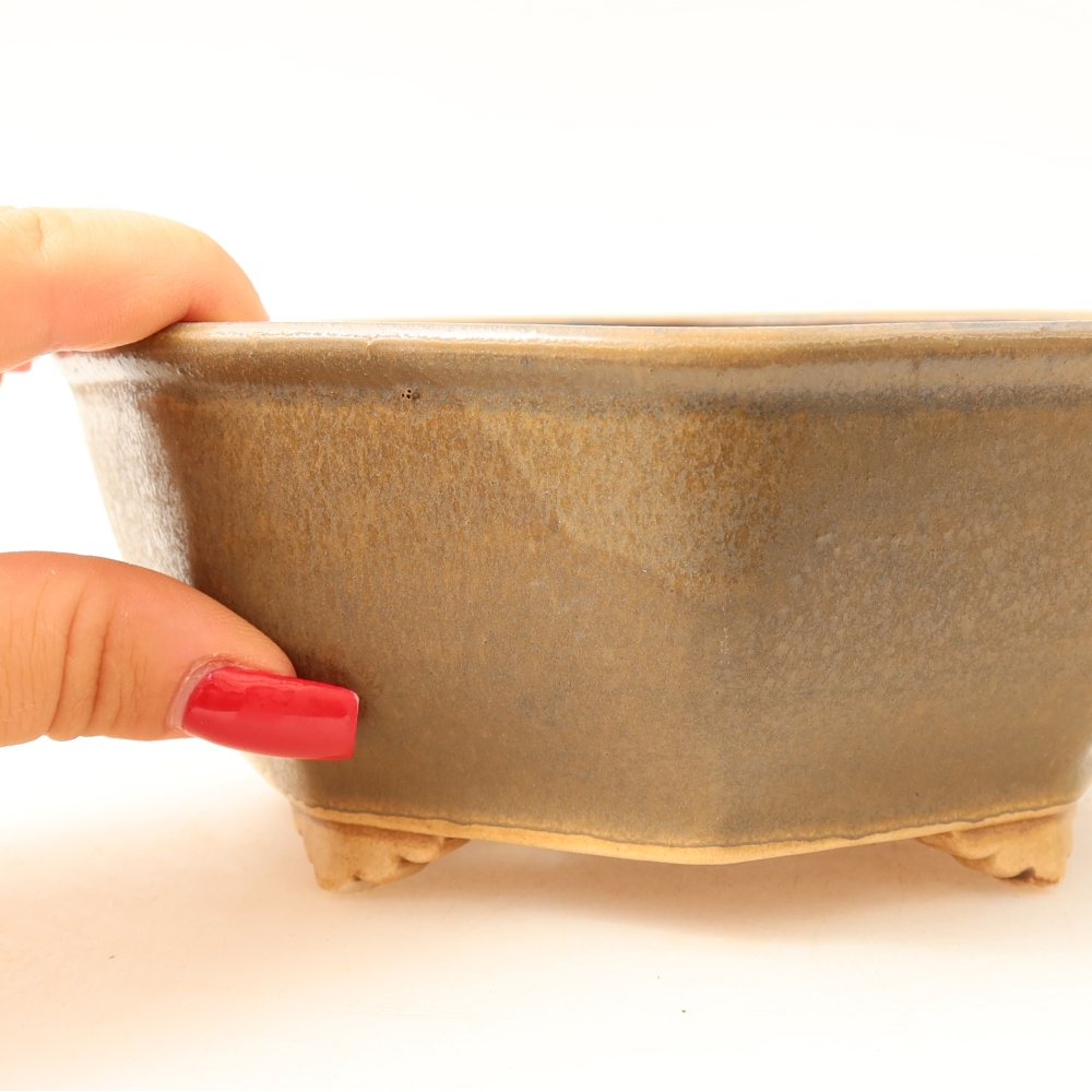 Keramik-Bonsai-Schale 17 x 16 x 6,5 cm, Farbe: braun