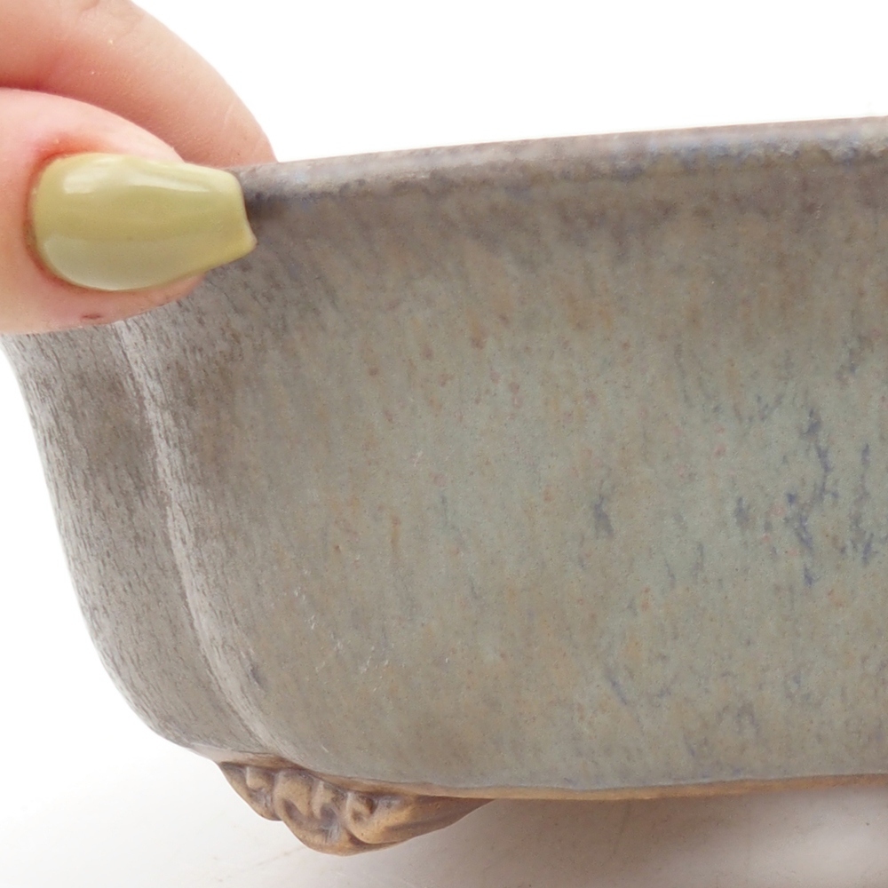 Keramik-Bonsaischale 19 x 17 x 6 cm, Farbe blau