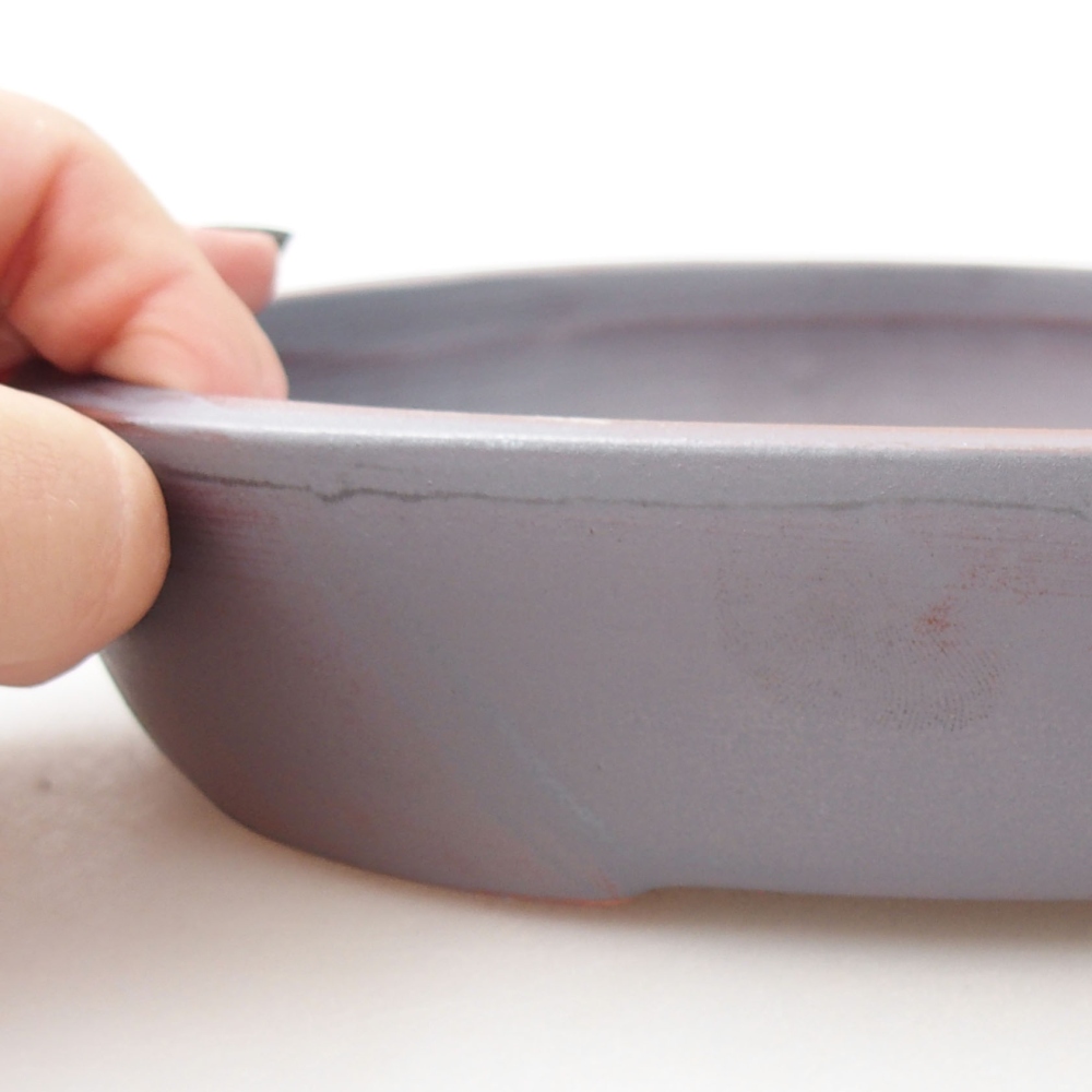 Keramik-Bonsaischale 22 x 16,5 x 4 cm, Farbe metallische