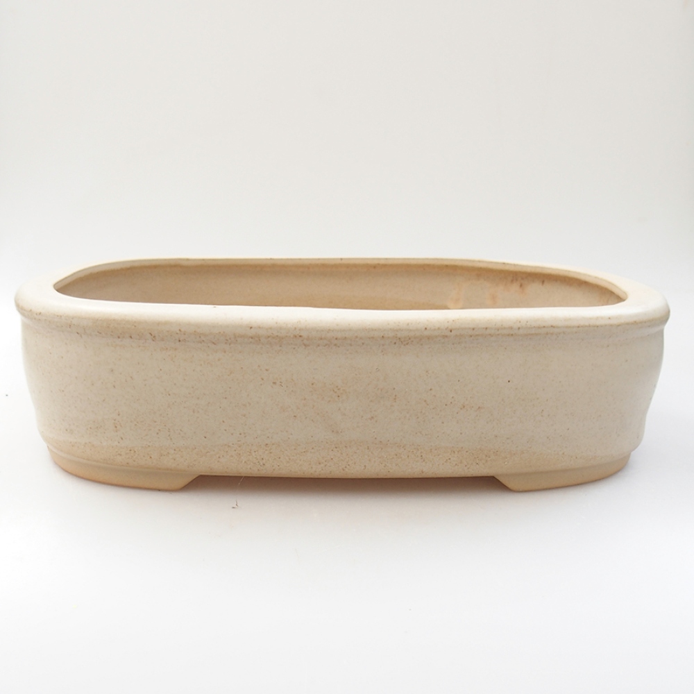 Keramik-Bonsaischale 31,5 x 26 x 8 cm, Farbe beige