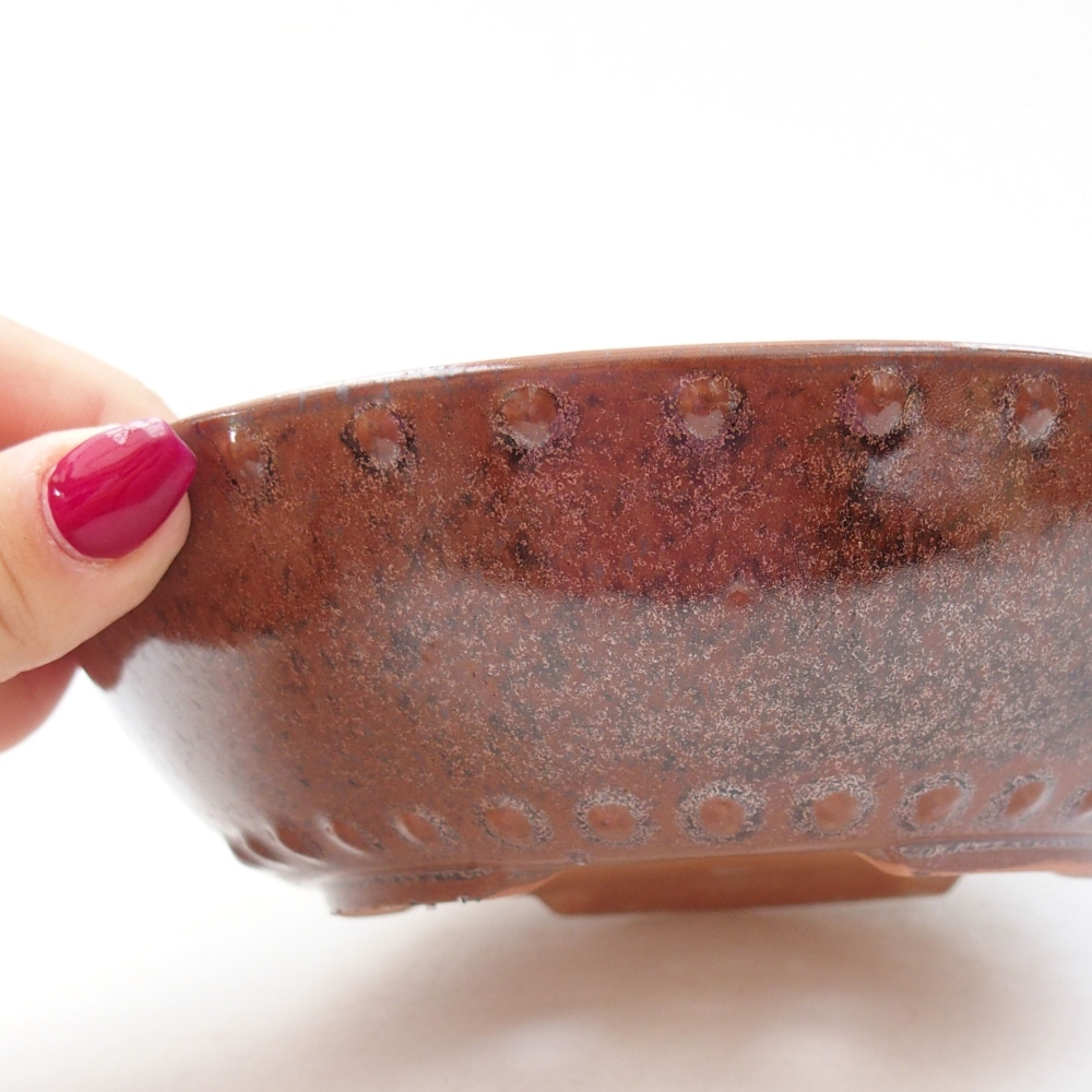 Keramik-Bonsaischale 17,5 x 17,5 x 5 cm, Farbe braun