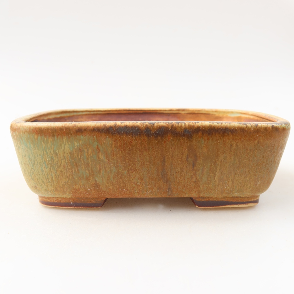 Keramik-Bonsai-Schale, 14 x 11,5 x 4,5 cm, Farbe: grün
