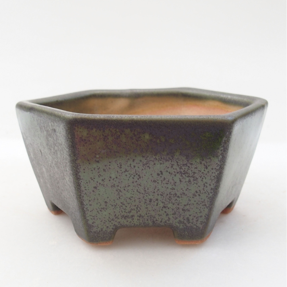Keramik-Bonsaischale 10 x 9 x 5 cm, Farbe Grün