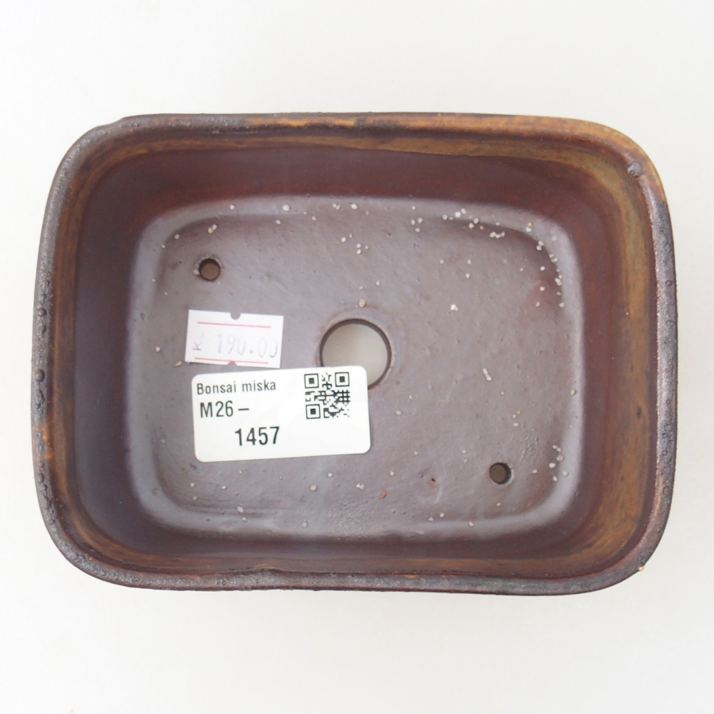 Bonsaischale aus Keramik 12,5 x 9,5 x 5 cm, braun