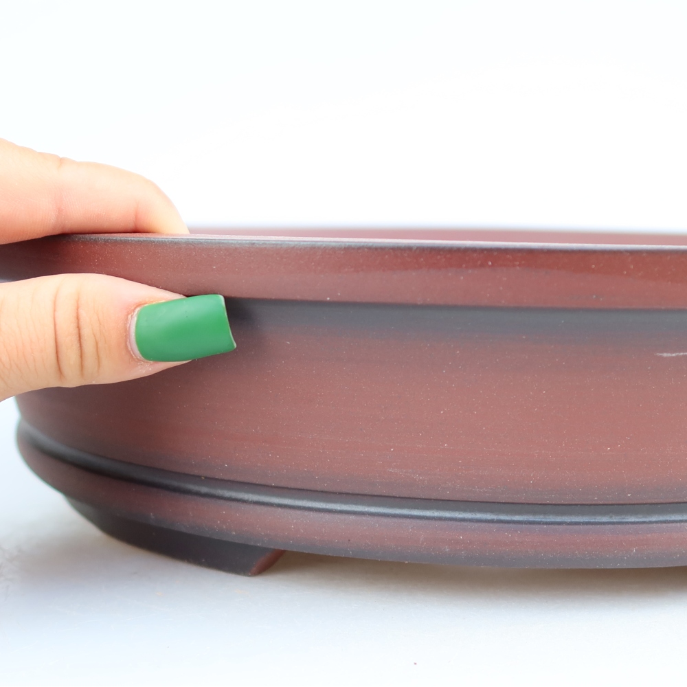 Keramikschale  30,5 x 30,5 x 7 cm , Farbe: Ziegelrot