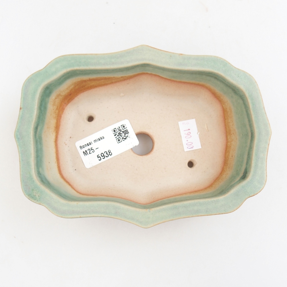 Keramik-Bonsaischale 15,5 x 11 x 4,5 cm, Farbe Grün