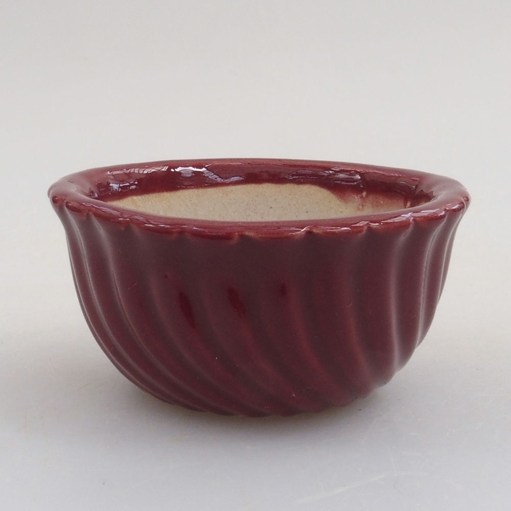 Mini-Bonsaischale 5 x 5 x 2,5 cm, Farbe Burgunder