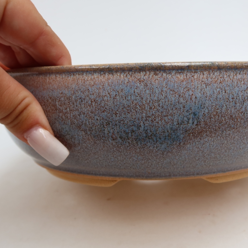 Bonsaischale aus Keramik 21,5 x 21,5 x 6,5 cm, Farbe blau