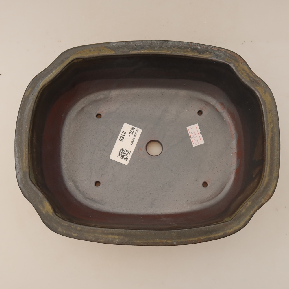 Keramik-Bonsai-Schale, 22,5 x 17,5 x 7,5 cm, Farbe: braun