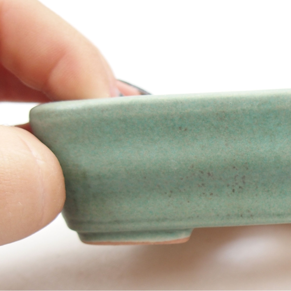Keramik-Bonsaischale 11 x 8,5 x 3 cm, Farbe Grün