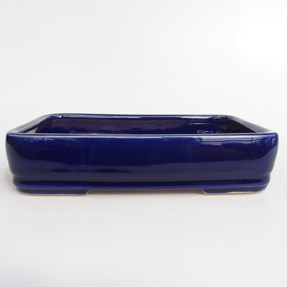 Bonsaischale aus Keramik 18 x 13 x 4 cm, Farbe blau