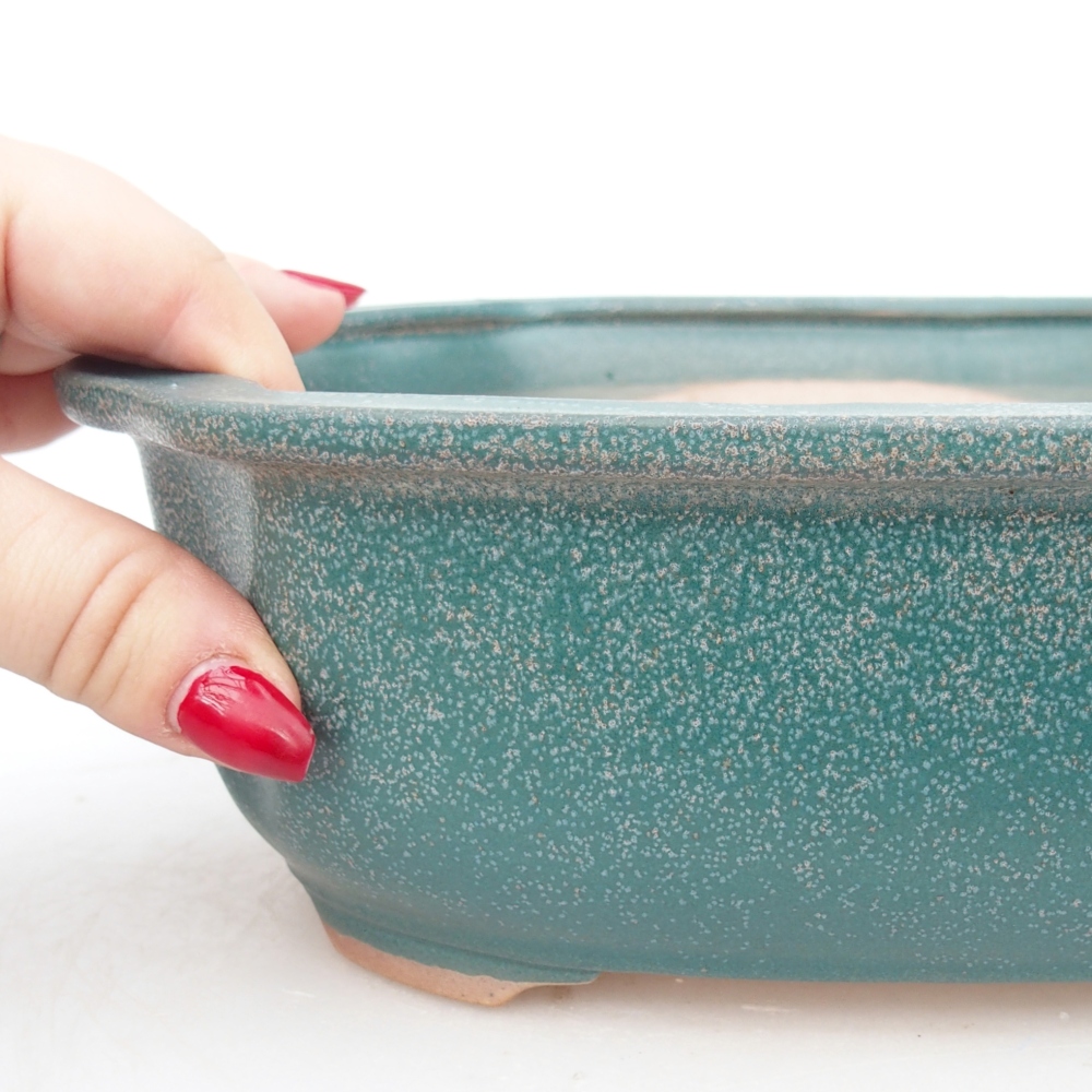 Bonsaischale aus Keramik 22 x 18 x 7,5 cm, Farbe blau