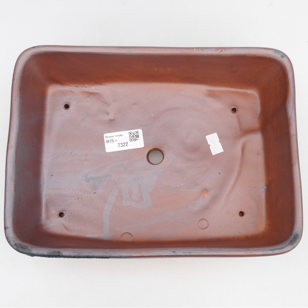 Bonsaischale aus Keramik 26,5 x 19,5 x 8 cm, metallfarben