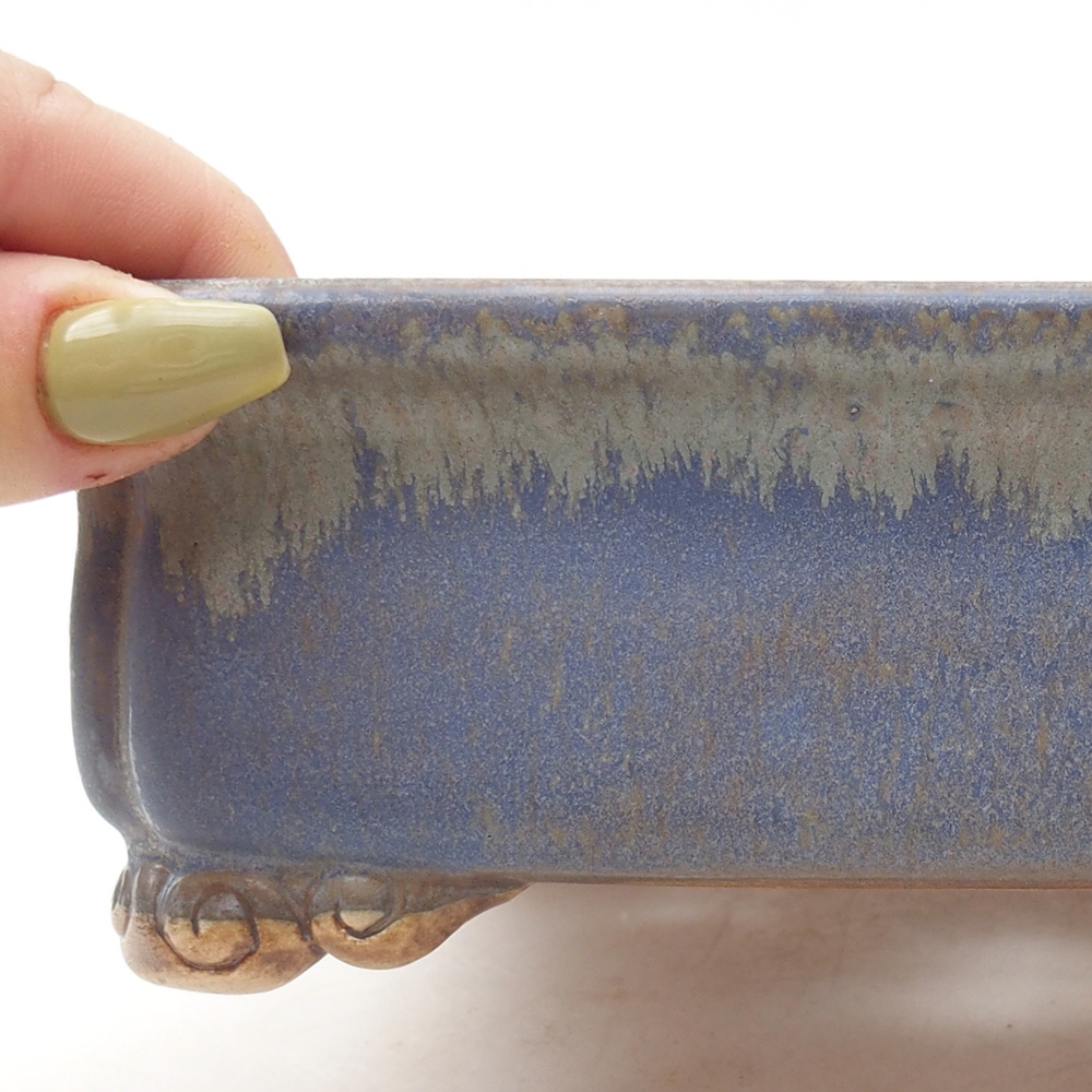 Keramik-Bonsaischale 19,5 x 17 x 5,5  cm, Farbe blau