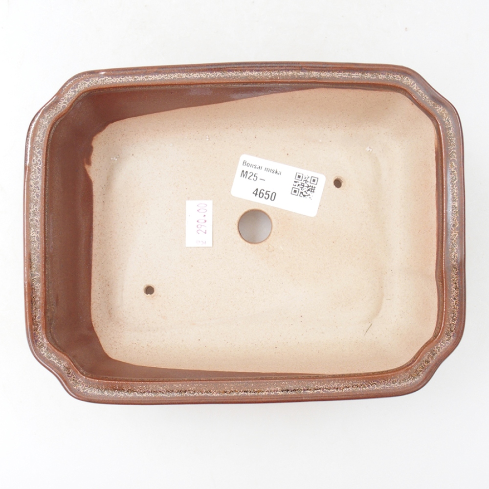 Keramik-Bonsaischale 18 x 13,5 x 5 cm, Farbe braun
