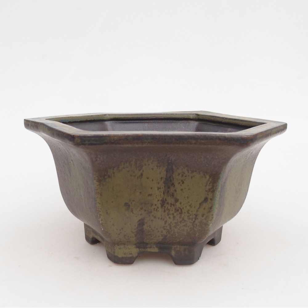 Bonsaischale aus Keramik 18,5 x 16,5 x 9 cm, braun