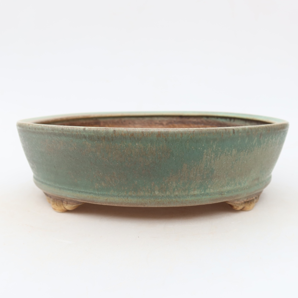 Bonsaischale aus Keramik 21,5 x 21,5 x 6 cm, grün