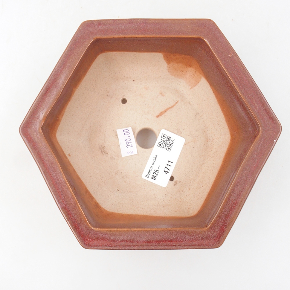 Keramik-Bonsaischale 14 x 11 x 4 cm, Burgunderfarbe