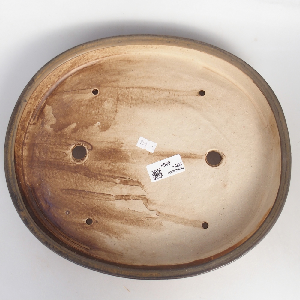 Bonsaischale aus Keramik 30,5 x 26,5 x 4 cm, braun