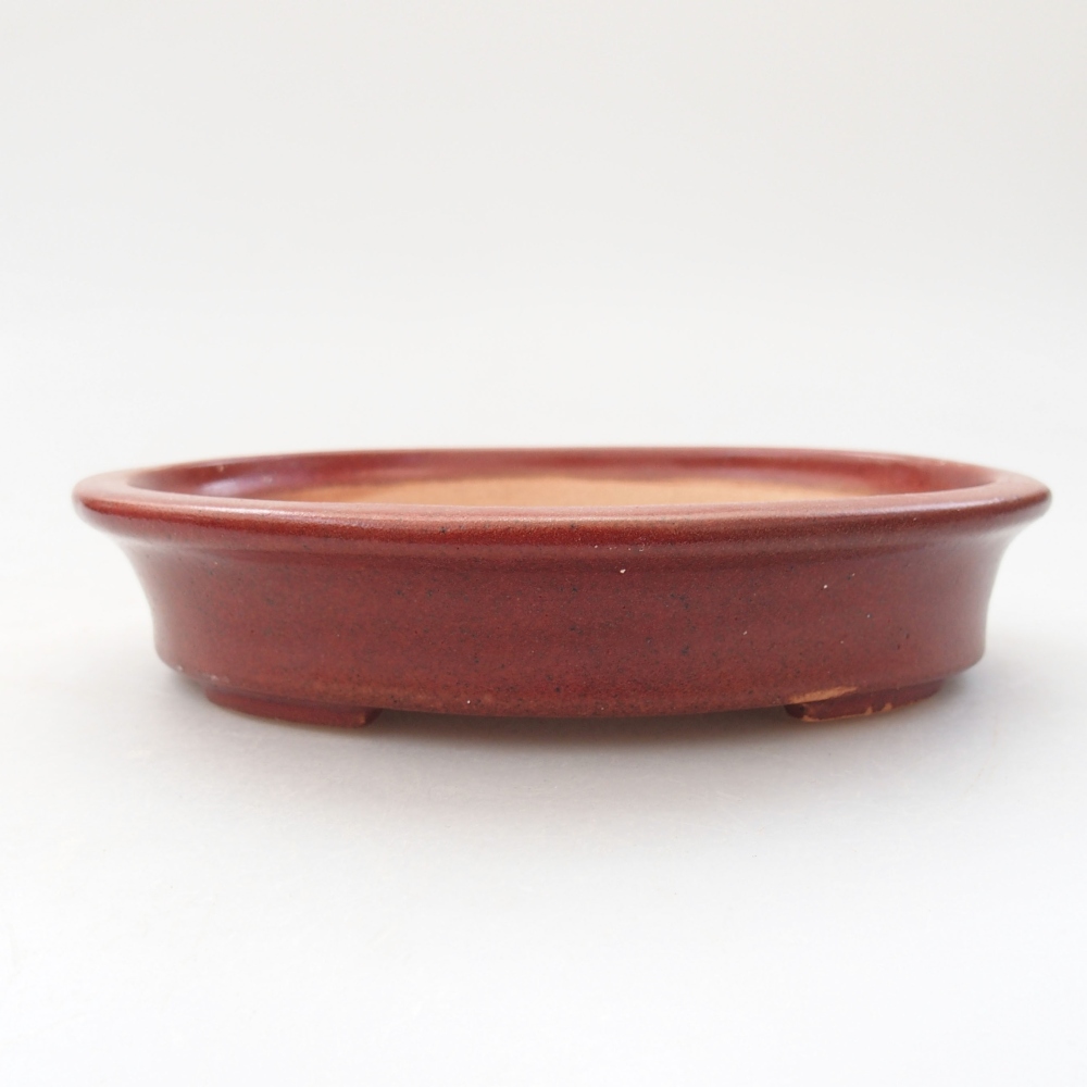Keramik-Bonsaischale  13 x 11 x 3 cm, Farbe Burgunde