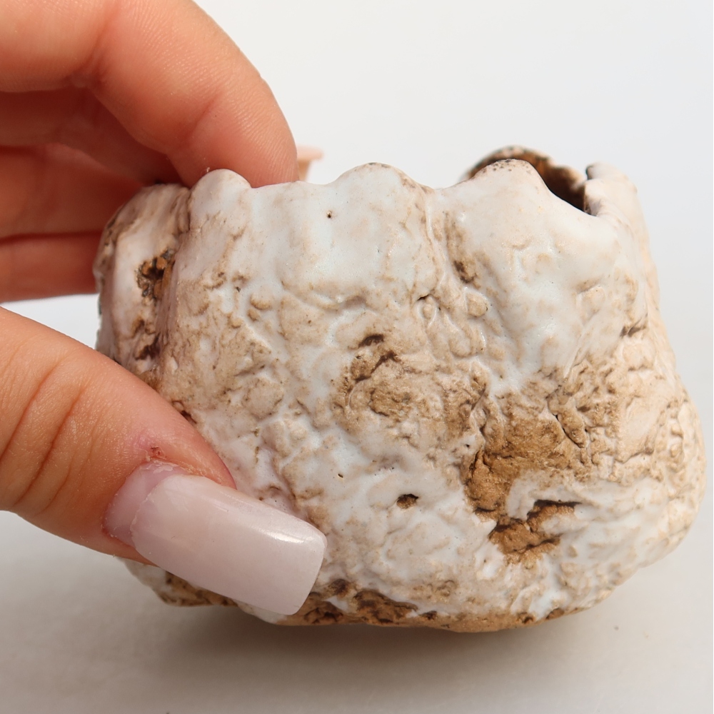 Keramikschale  7 x 7 x 6 cm, Farbe: weiß-braun