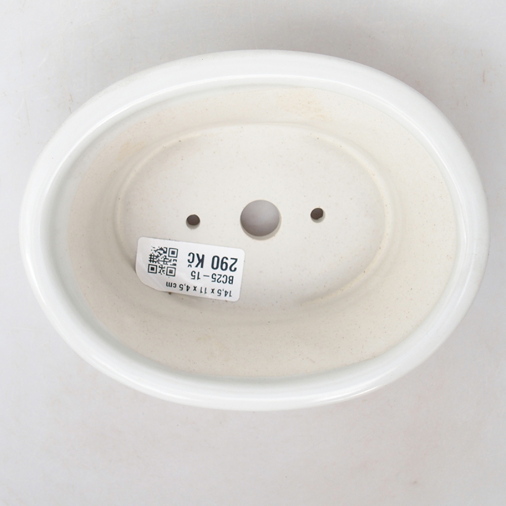 Keramik-Bonsaischale 14,5 x 11 x 4,5 cm, Farbe Weiß