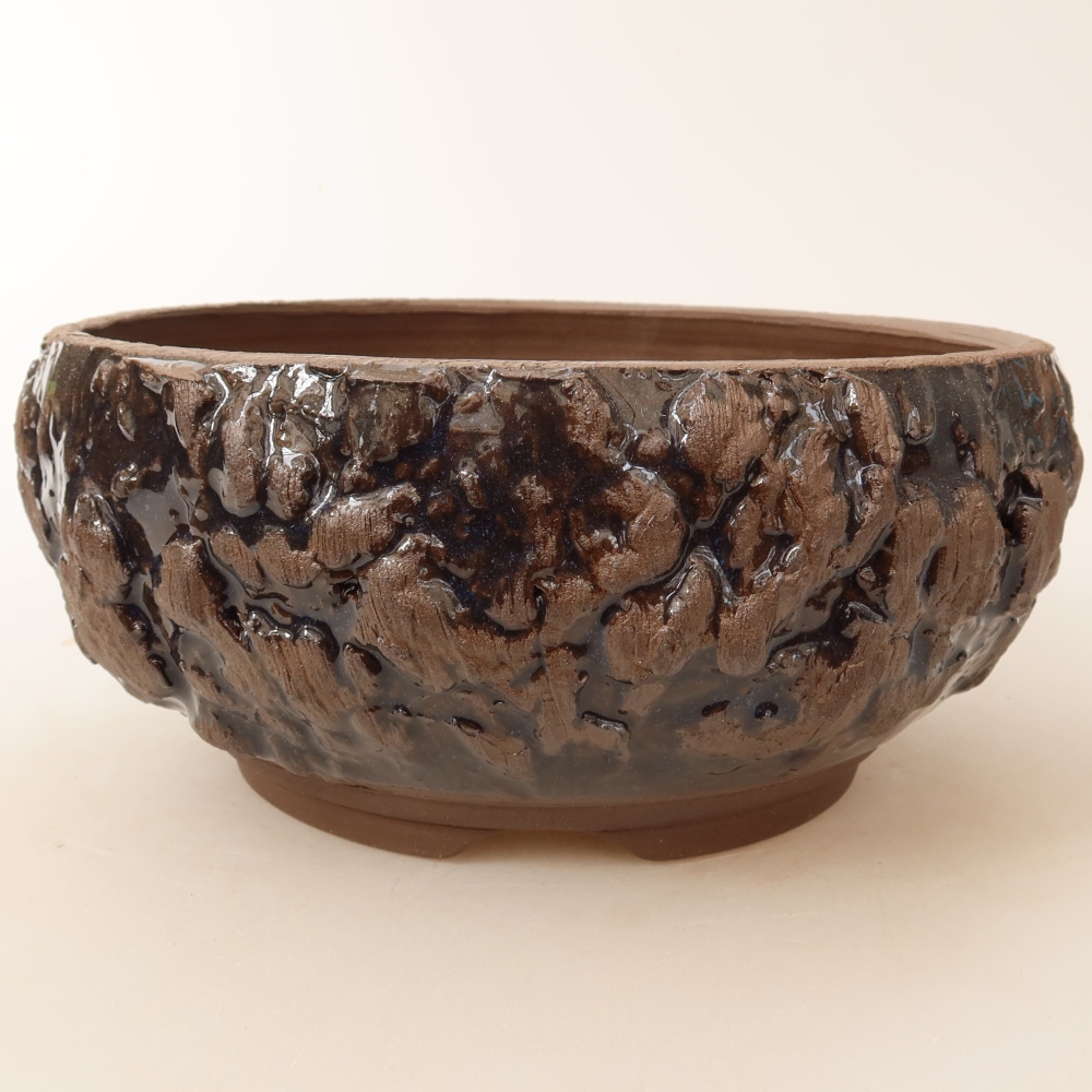 Keramik-Bonsai-Schale, 17 x 17 x 8 cm, Farbe: braun
