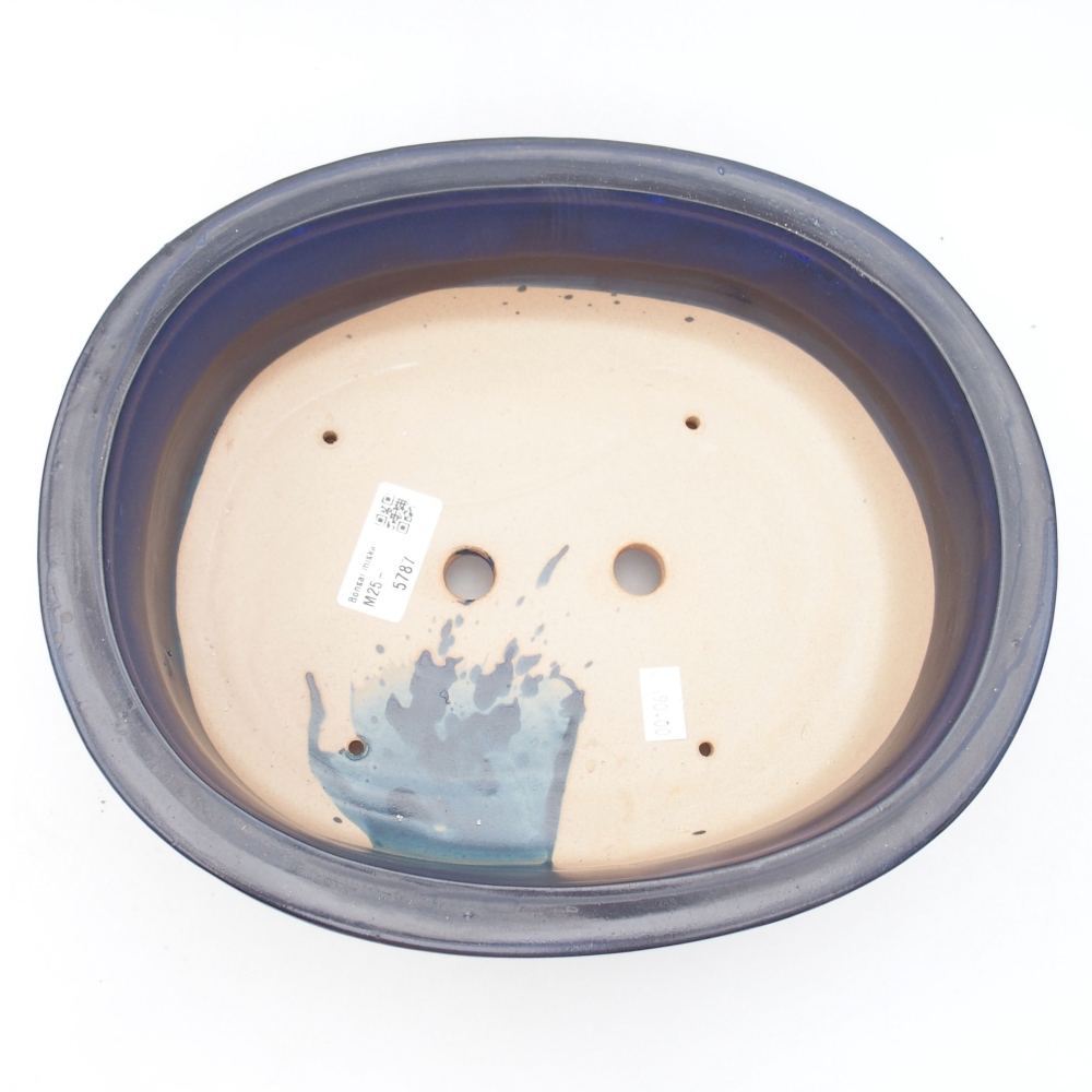Keramik-Bonsaischale 26 x 22 x 8 cm, Farbe blau