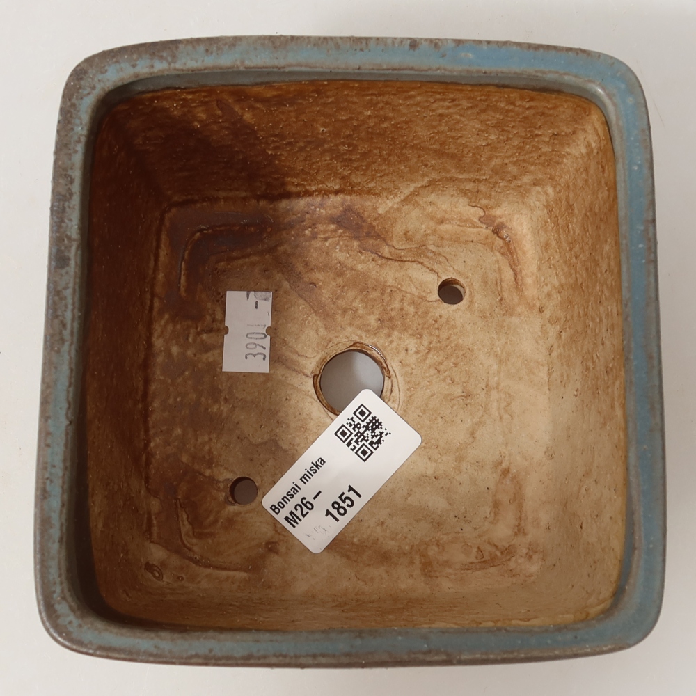 Keramik-Bonsai-Schale 13 x 13 x 8 cm, Farbe: Blau