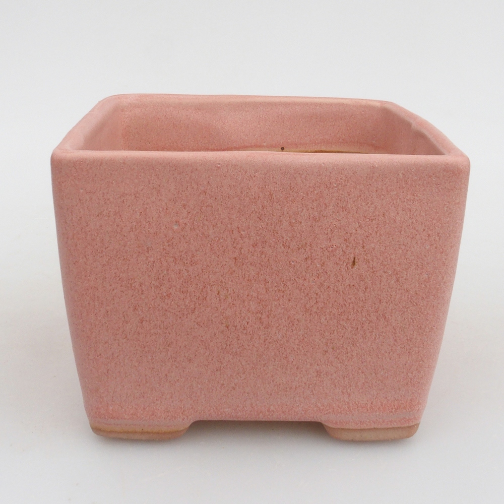 Keramik-Bonsaischale 11 x 11 x 8,5 cm, Farbe rosa