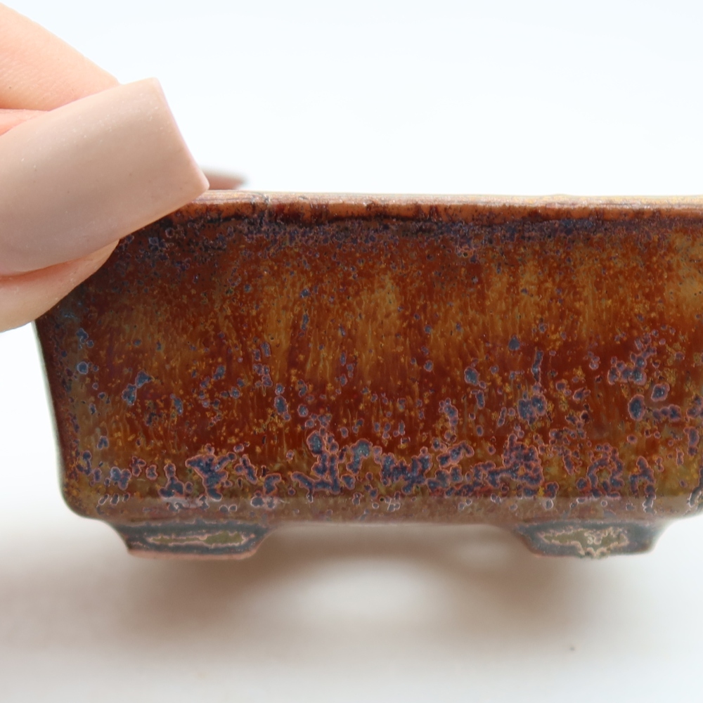 Bonsaischale aus Keramik 7 x 7 x 3,5 cm, braun