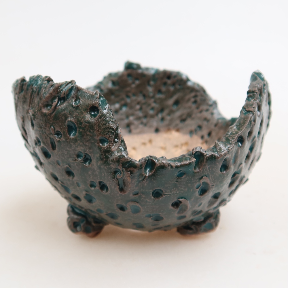 Keramikschale  10 x 10 x 6,5 cm, Farbe: grün