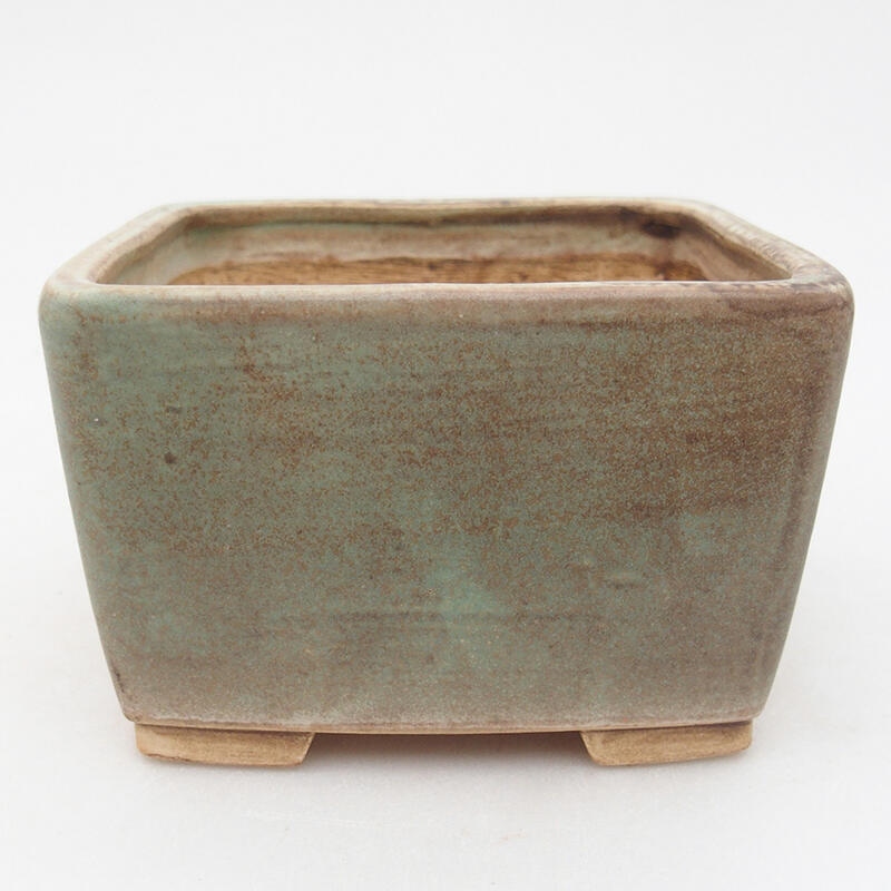 Bonsaischale aus Keramik 10,5 x 10,5 x 6,5 cm, Farbe grün