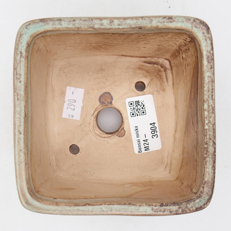 Bonsaischale aus Keramik 10,5 x 10,5 x 6,5 cm, Farbe grün