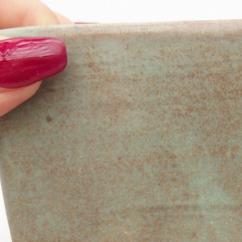 Bonsaischale aus Keramik 10,5 x 10,5 x 6,5 cm, Farbe grün