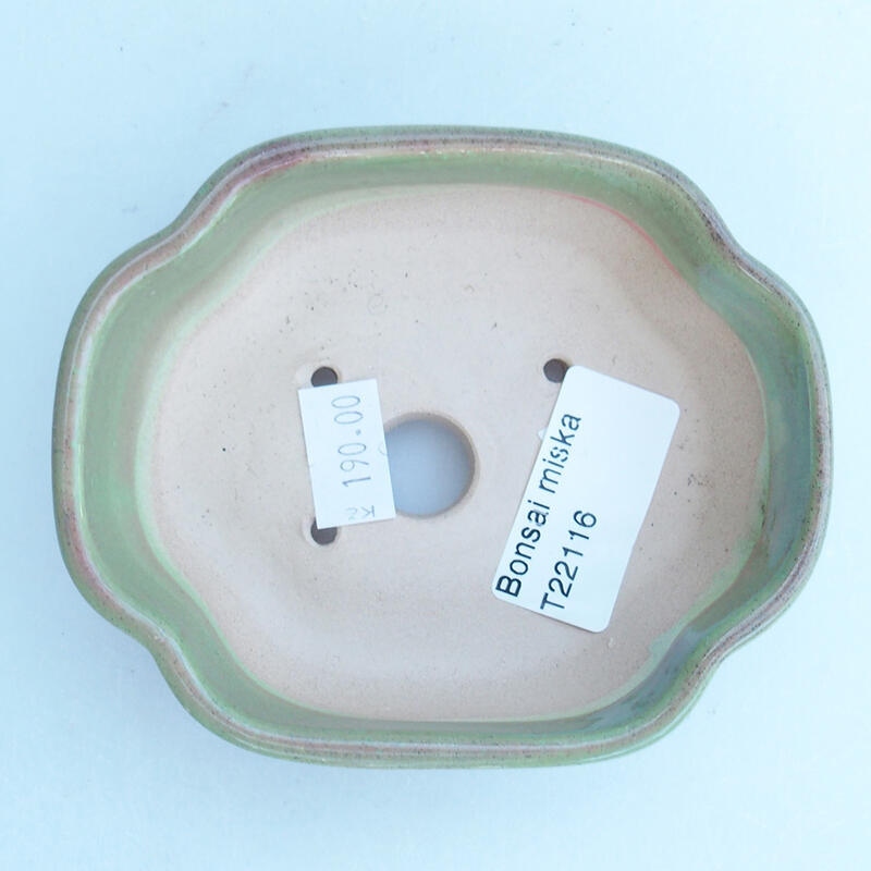 Keramik-Bonsaischale 10,5 x 9 x 3,5 cm, Farbe grün