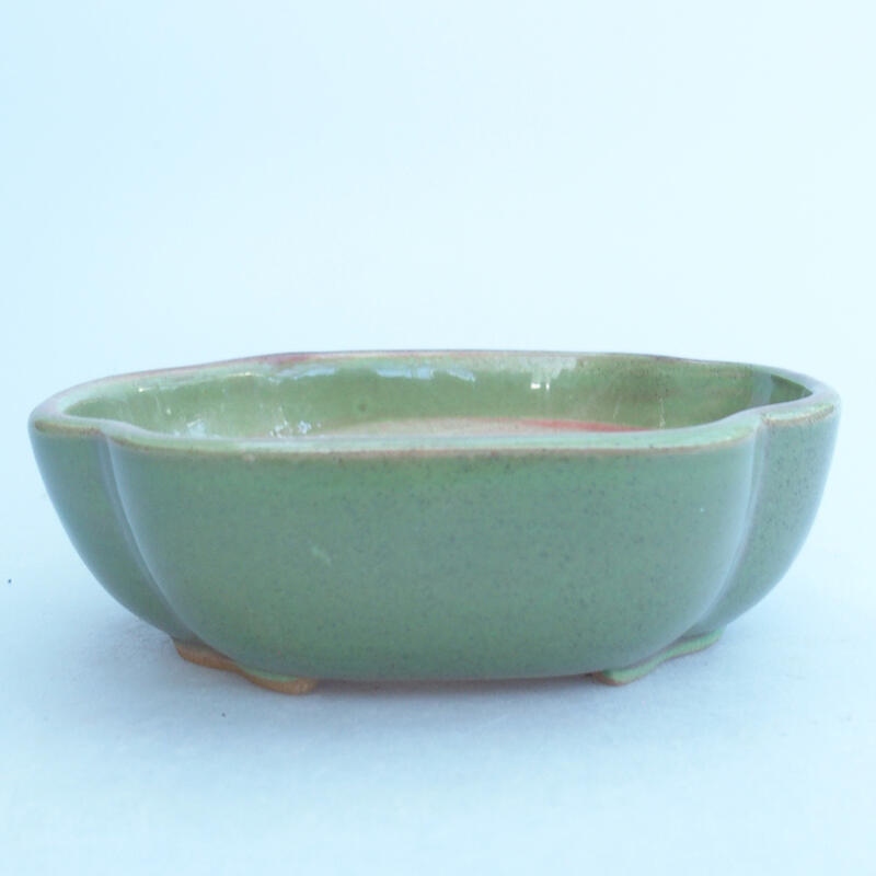 Keramik-Bonsaischale 10,5 x 9 x 3,5 cm, Farbe grün