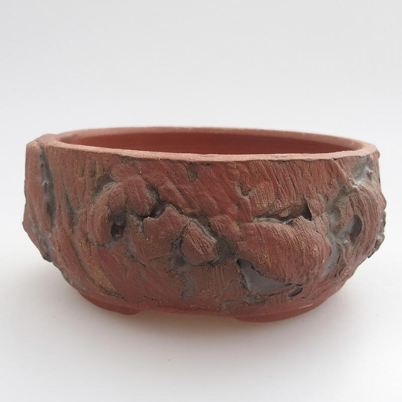 Keramik-Bonsaischale 10 x 10 x 4,5 cm, Farbe braun