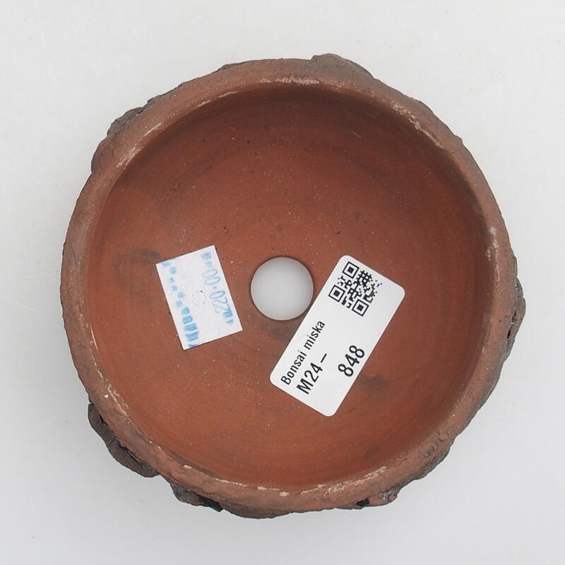 Keramik-Bonsaischale 10 x 10 x 4 cm, Farbe braun