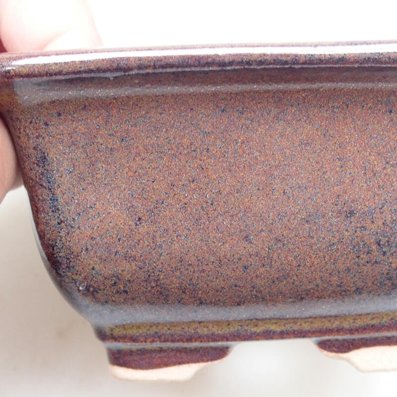 Bonsaischale aus Keramik 10 x 10 x 6 cm, Farbe braun