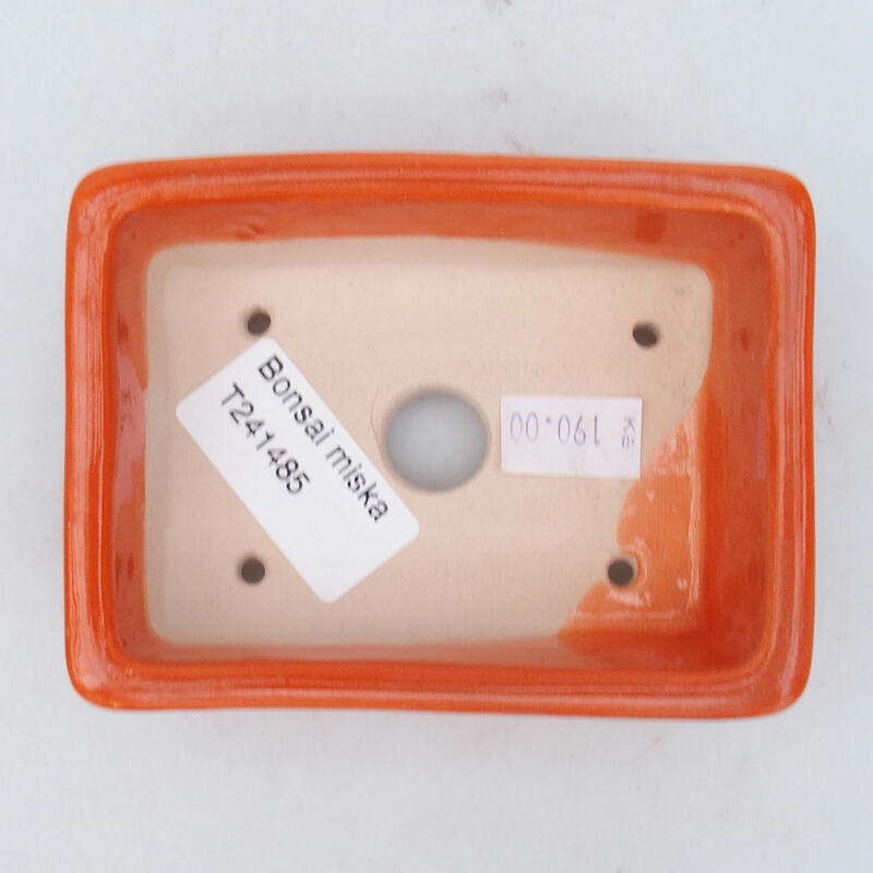Keramik-Bonsaischale 10 x 7 x 3,5 cm, Farbe Orange