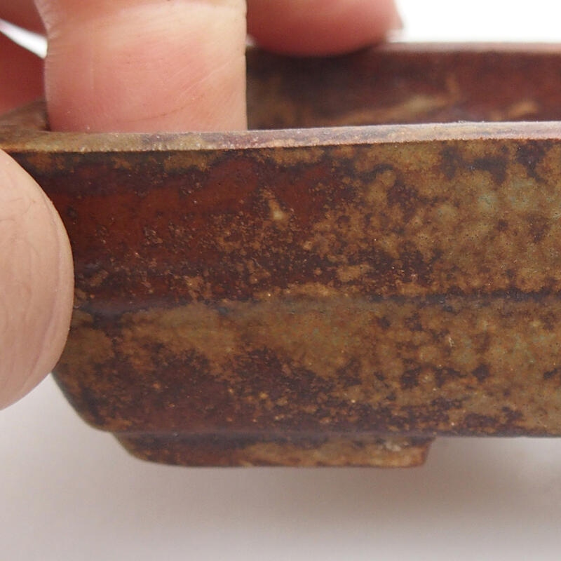 Keramik-Bonsaischale 10 x 7 x 3 cm, Farbe braun