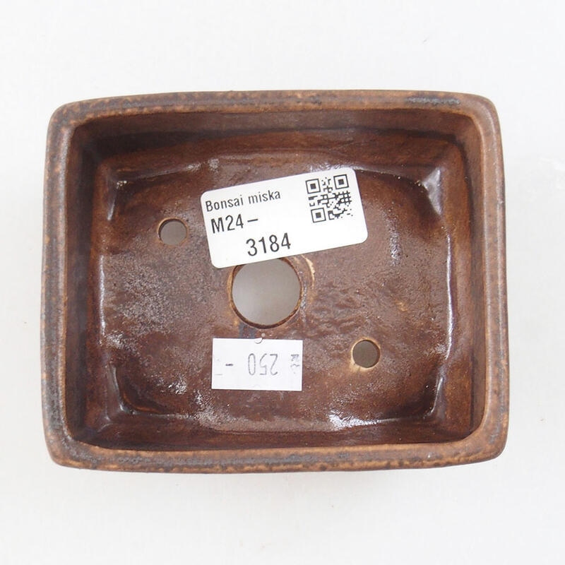 Keramik-Bonsaischale 10 x 8,5 x 4 cm, Farbe braun