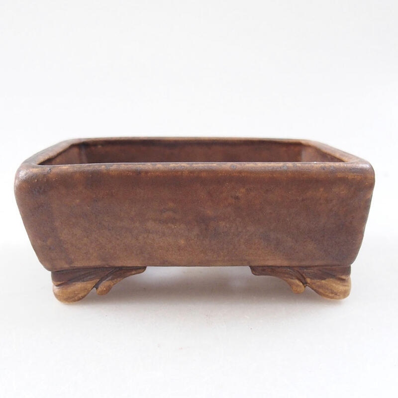 Keramik-Bonsaischale 10 x 8,5 x 4 cm, Farbe braun