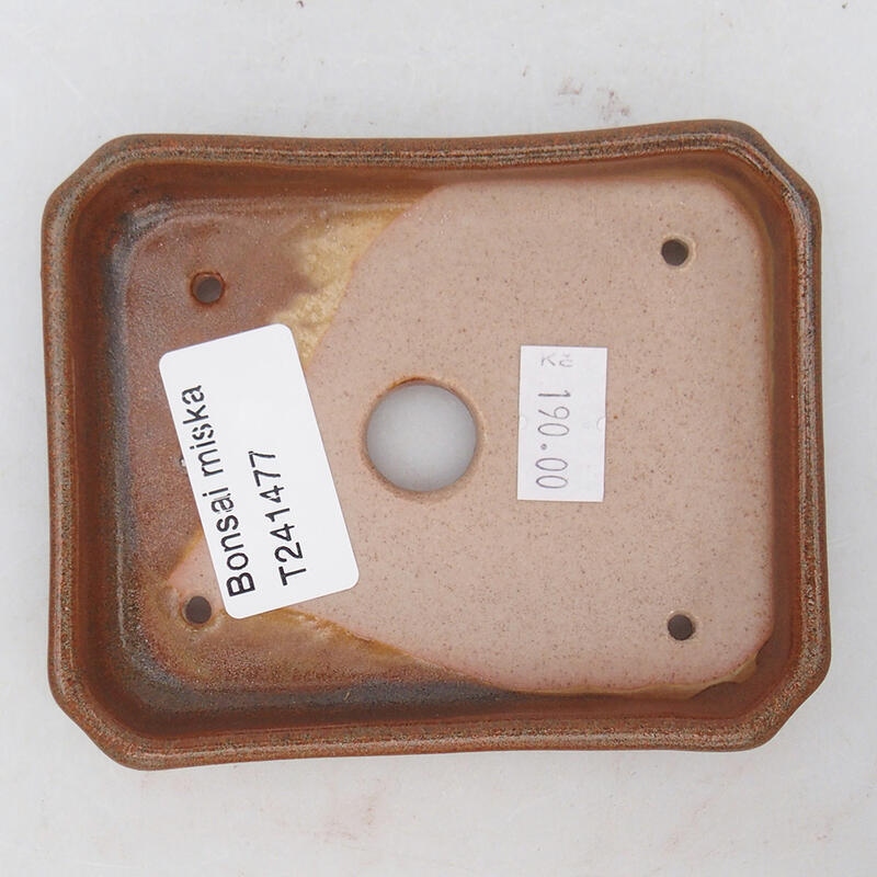 Keramik-Bonsaischale 10 x 8 x 2 cm, Farbe braun