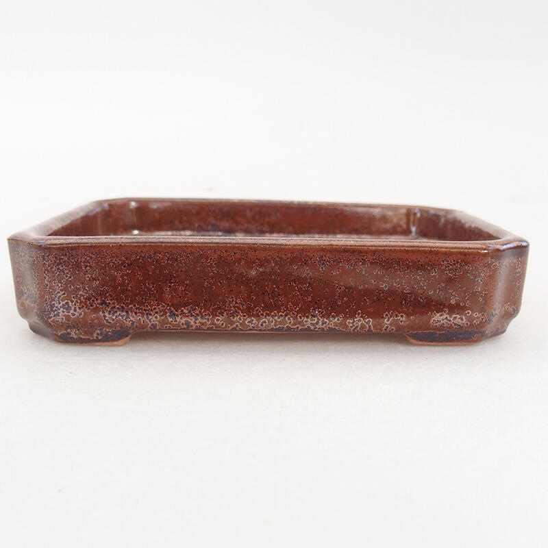 Keramik-Bonsaischale 10 x 8 x 2 cm, Farbe braun