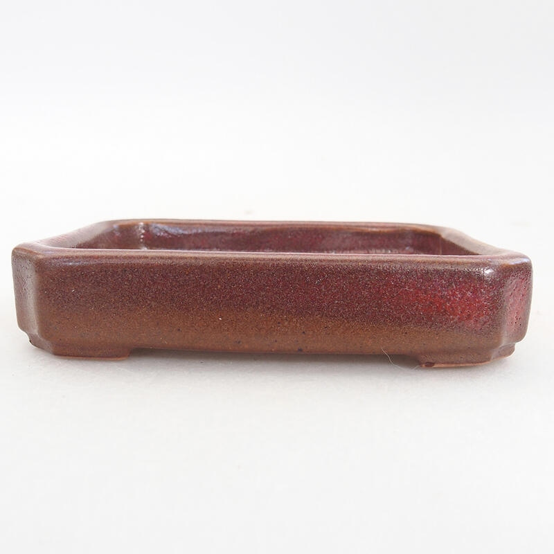 Keramik-Bonsaischale 10 x 8 x 2 cm, Weinfarbe