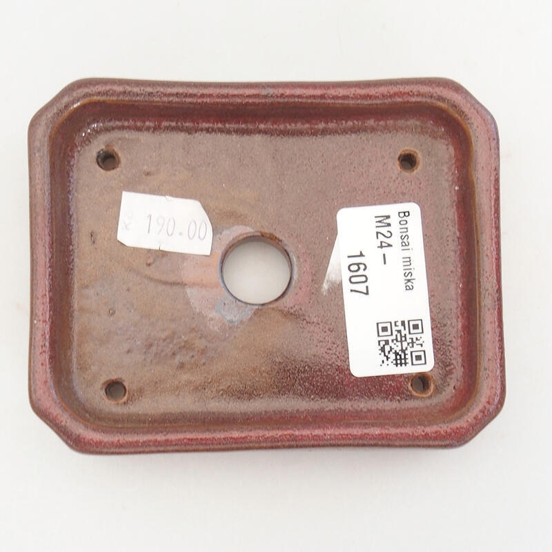 Keramik-Bonsaischale 10 x 8 x 2 cm, Weinfarbe