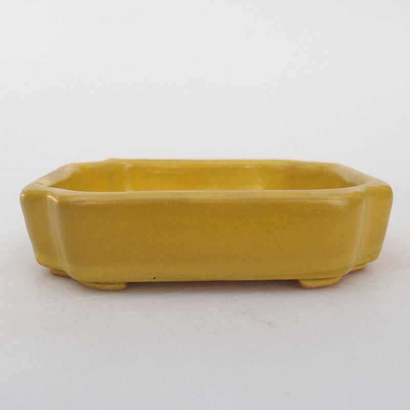 Keramik-Bonsaischale 10 x 8 x 2 cm, Farbe gelb